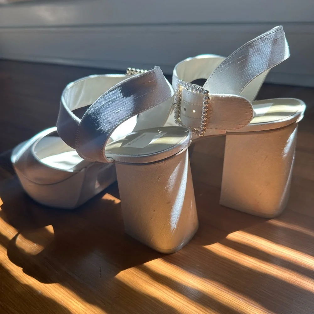 Dolce Vita Platform Heels with Pearl Buckle